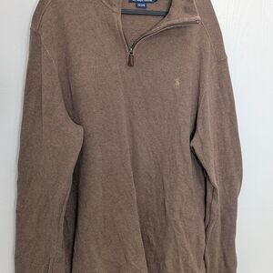 Ralph Lauren Brown Half-Zip Knit Pullover
